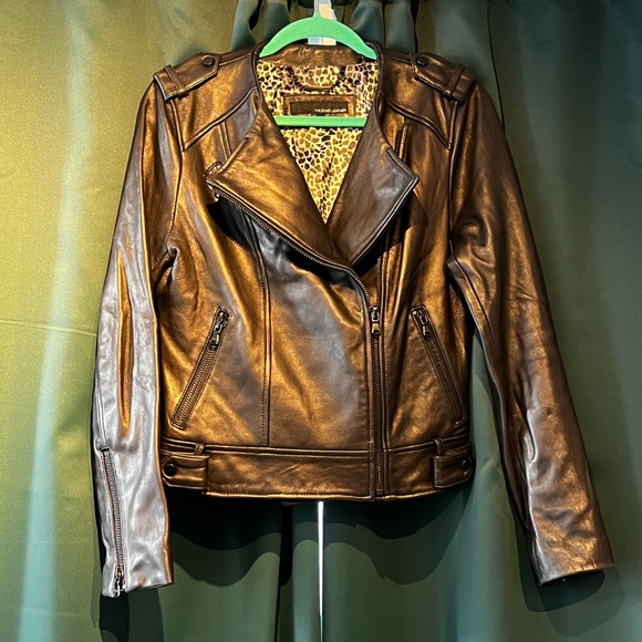 Black Genuine Leather Jacket - Picture 1 of 2